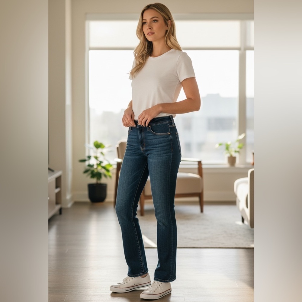 Veronica Beard Dark Blue Straight Leg Jeans - Casual Street Style - Size 16
